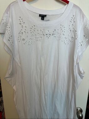 torrid White Eyelet Yoke Tunic Top